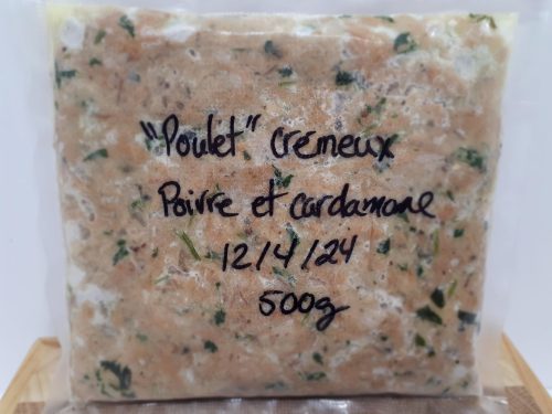 "Poulet" crémeux poivre noir et cardamome (sous vide)