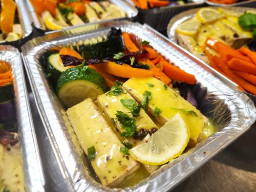 Tofu poivre noir, sauce citronnée