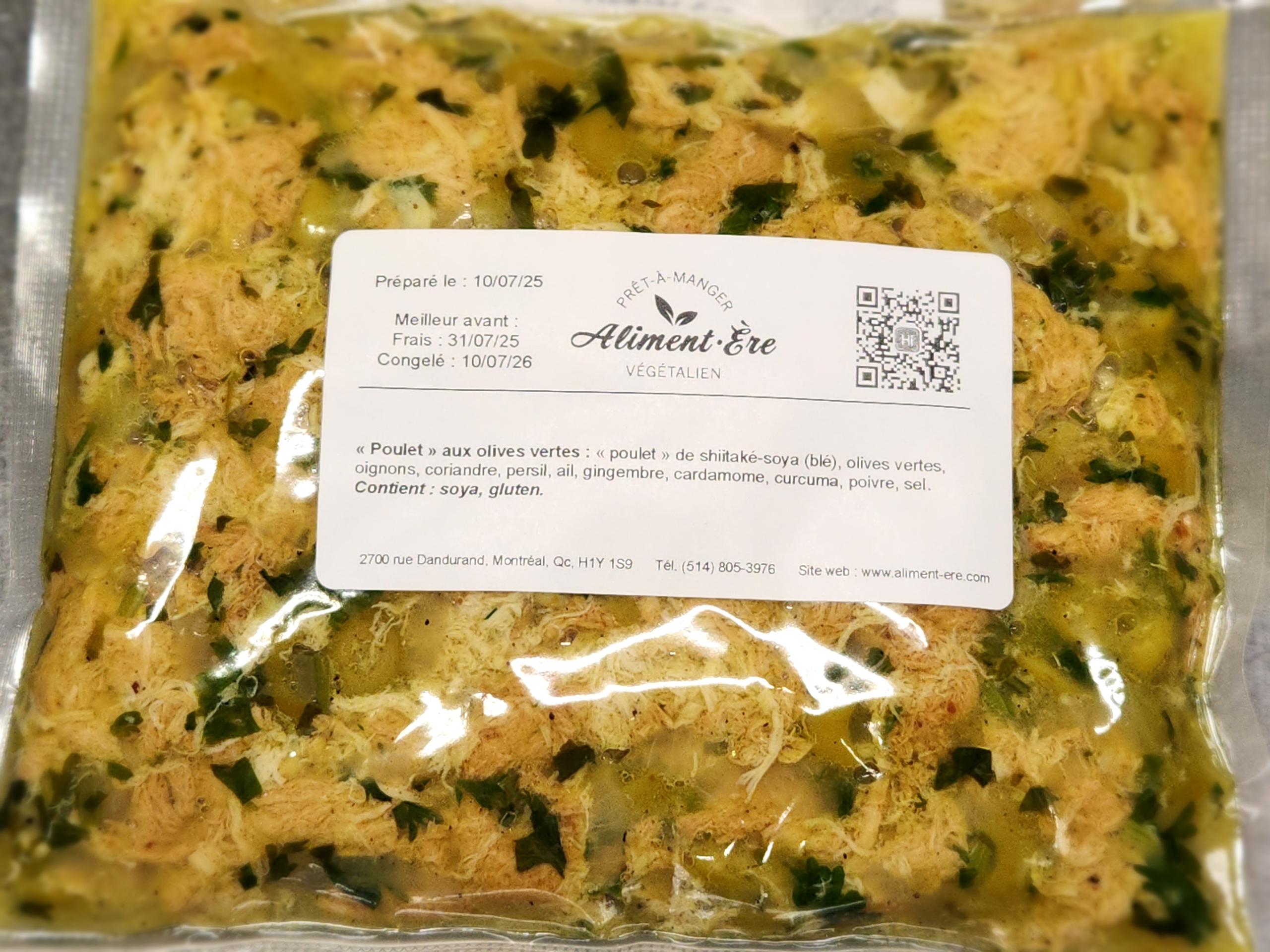 « Poulet » aux olives vertes (sous vide congelé)