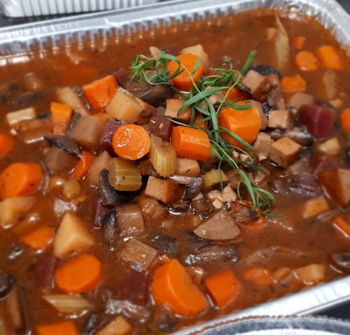 Bourguignon au tofu fumé (Sous vide)