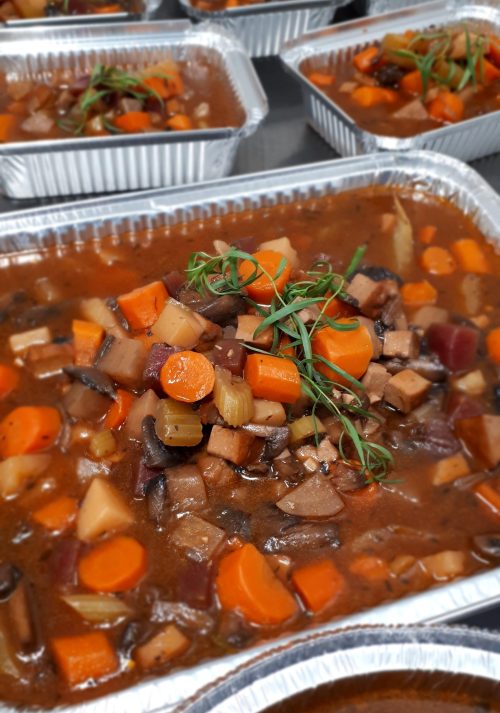 Bourguignon au tofu fumé (Sous vide)