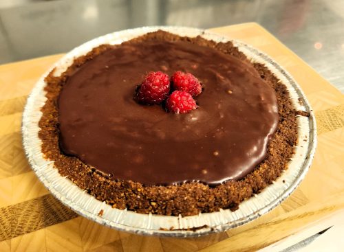 Tarte crue chocolat-framboises (congelée)